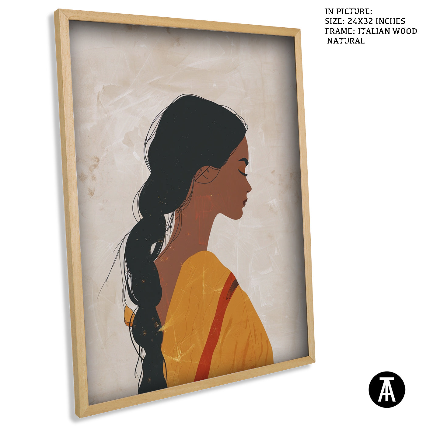 Artwork in Natural Wood Frame