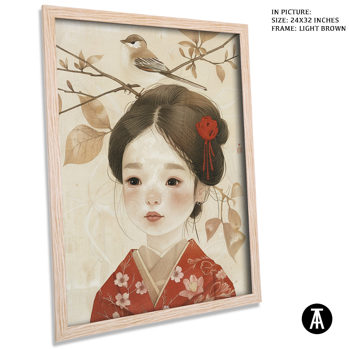 Artwork in Dark Brown Frame