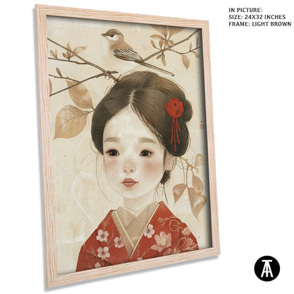 Artwork in Dark Brown Frame
