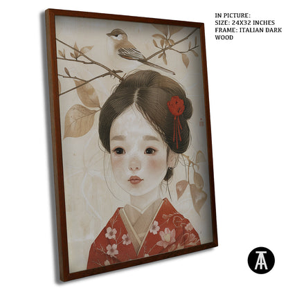 Artwork in Dark Wood Frame