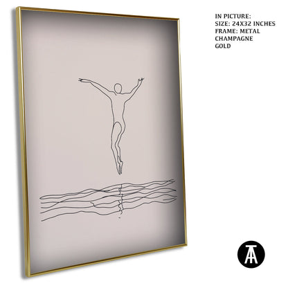 Artwork in Light Brown Frame