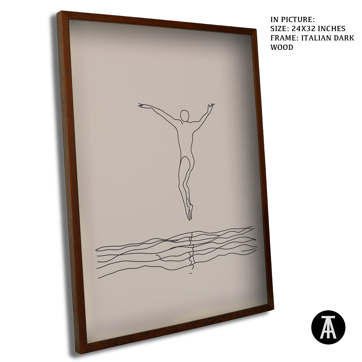 Artwork in Dark Wood Frame
