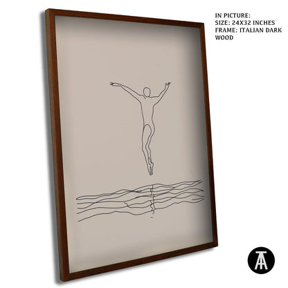 Artwork in Dark Wood Frame