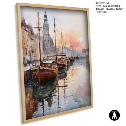 Artwork in Natural Wood Frame