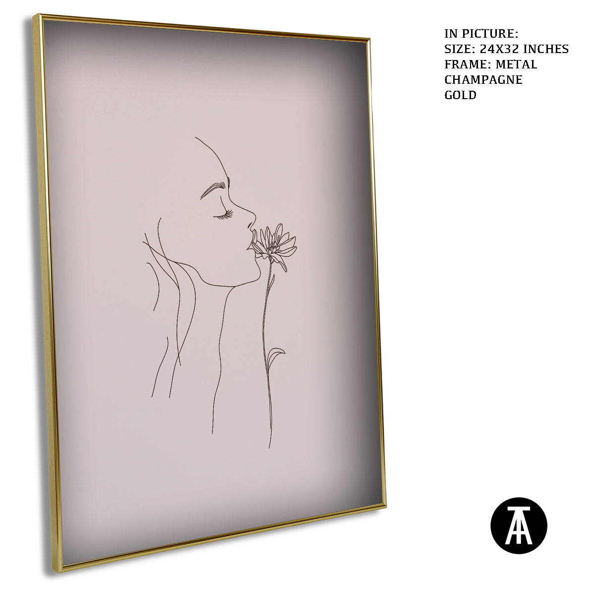 Artwork in Light Brown Frame