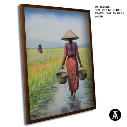 Artwork in Dark Wood Frame