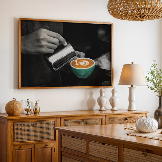 Cafe Art Painting in a Lifestyle Setting
