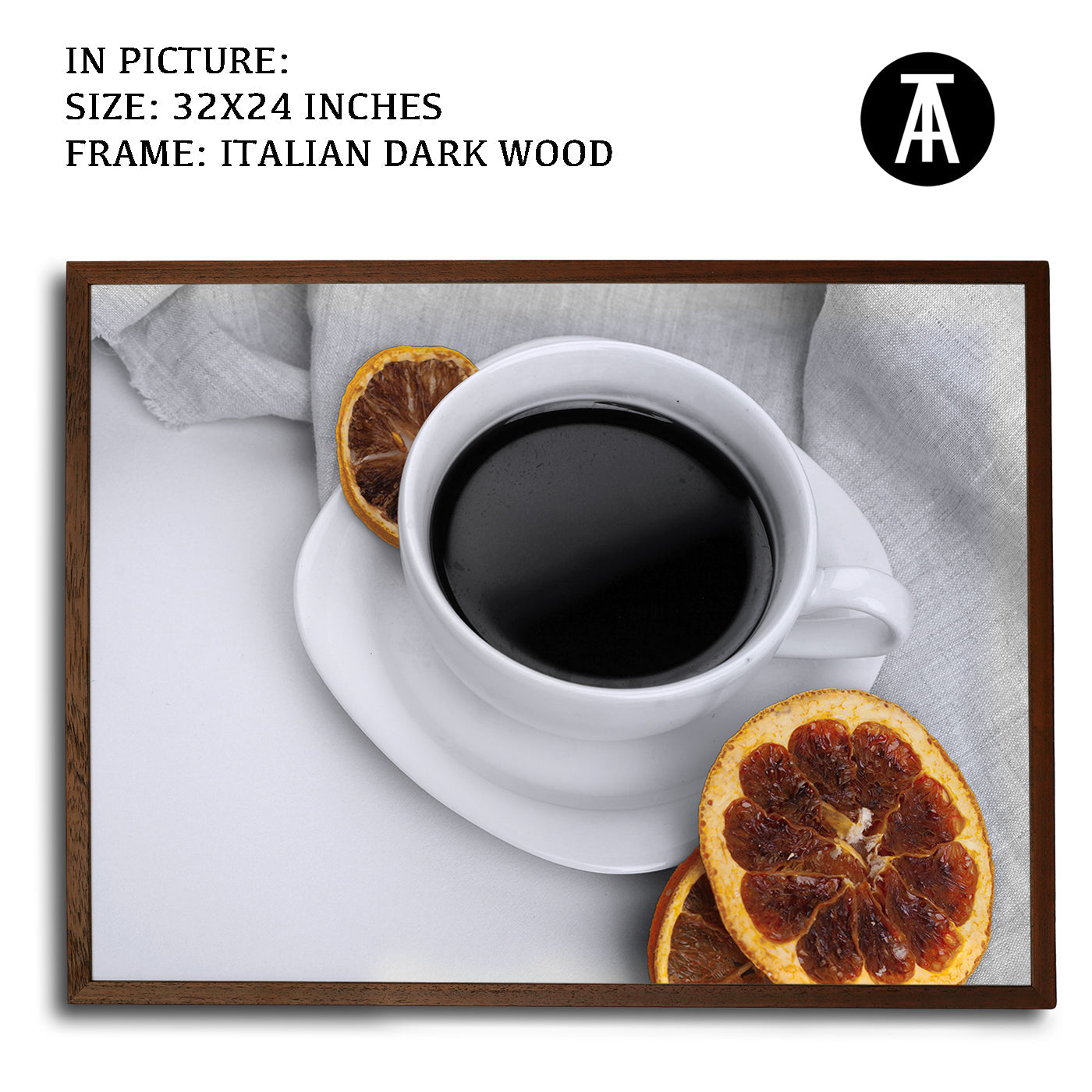 Artwork in Dark Wood Frame