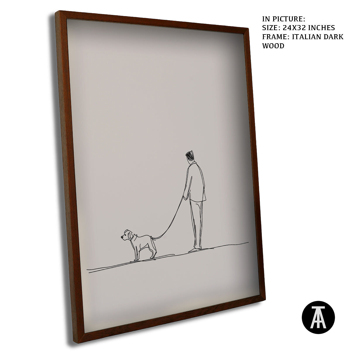 Artwork in Dark Wood Frame