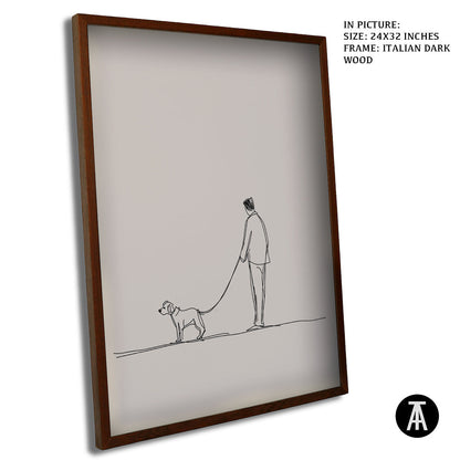 Artwork in Dark Wood Frame