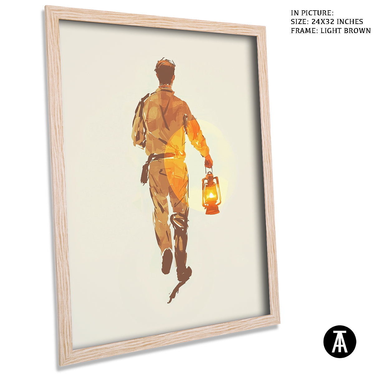 Artwork in Dark Brown Frame