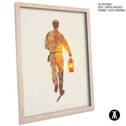 Artwork in Dark Brown Frame