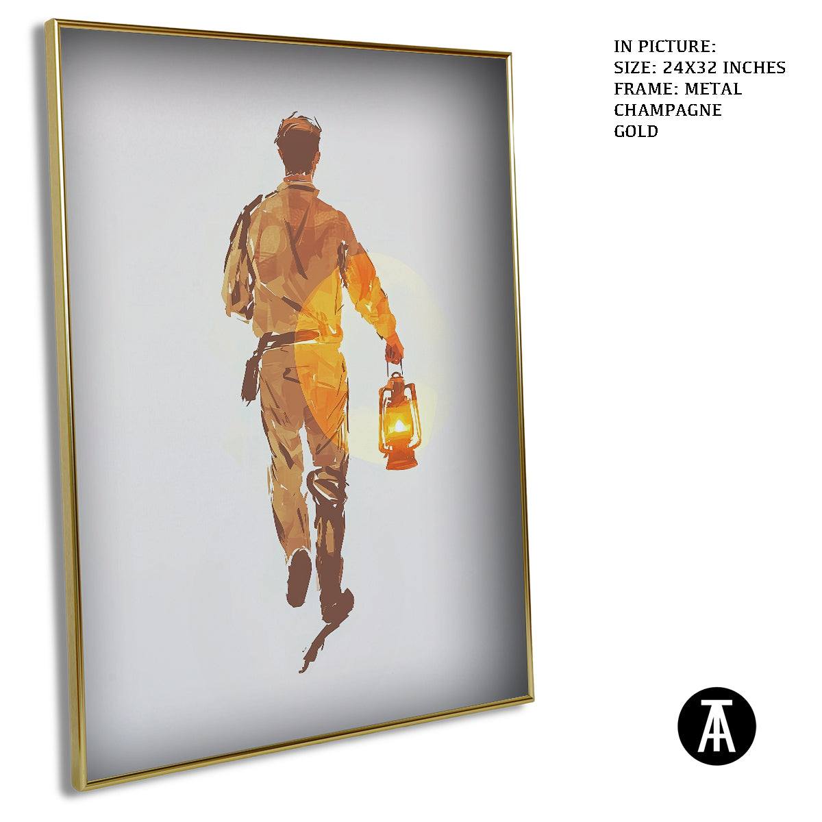 Artwork in Light Brown Frame