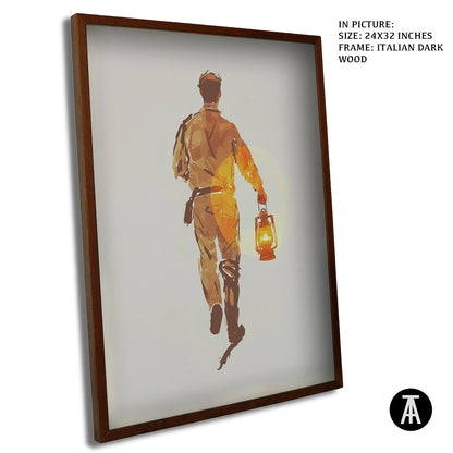 Artwork in Dark Wood Frame
