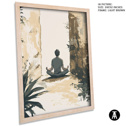 Artwork in Dark Brown Frame