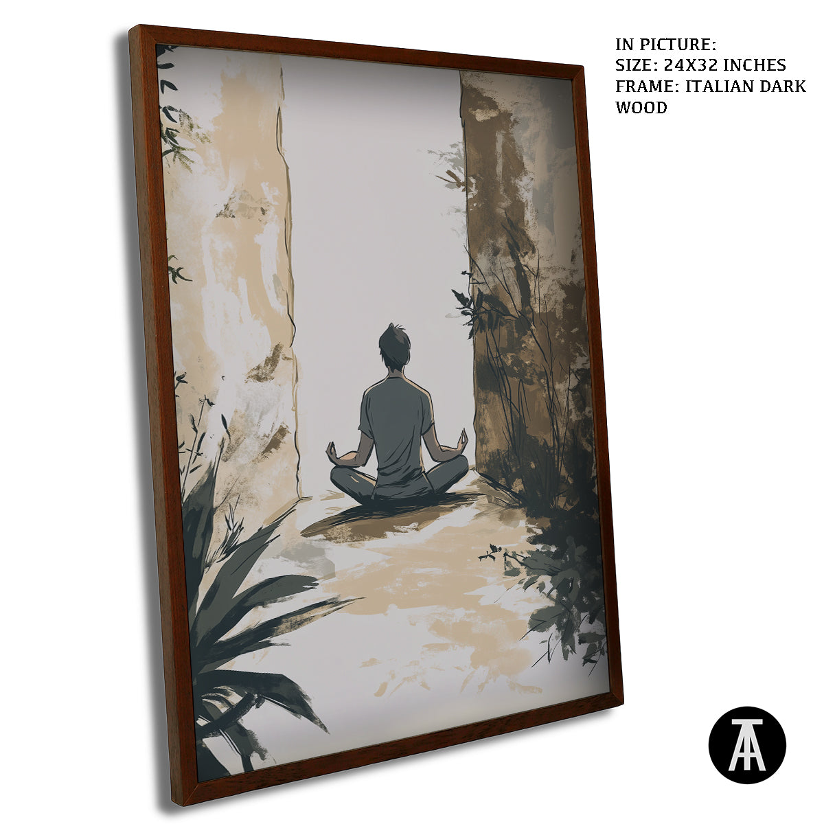 Artwork in Dark Wood Frame
