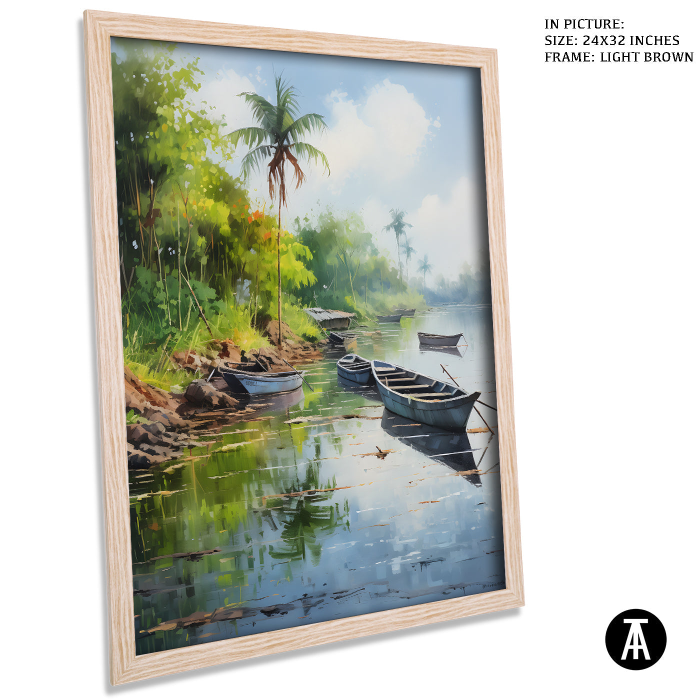 Artwork in Dark Brown Frame