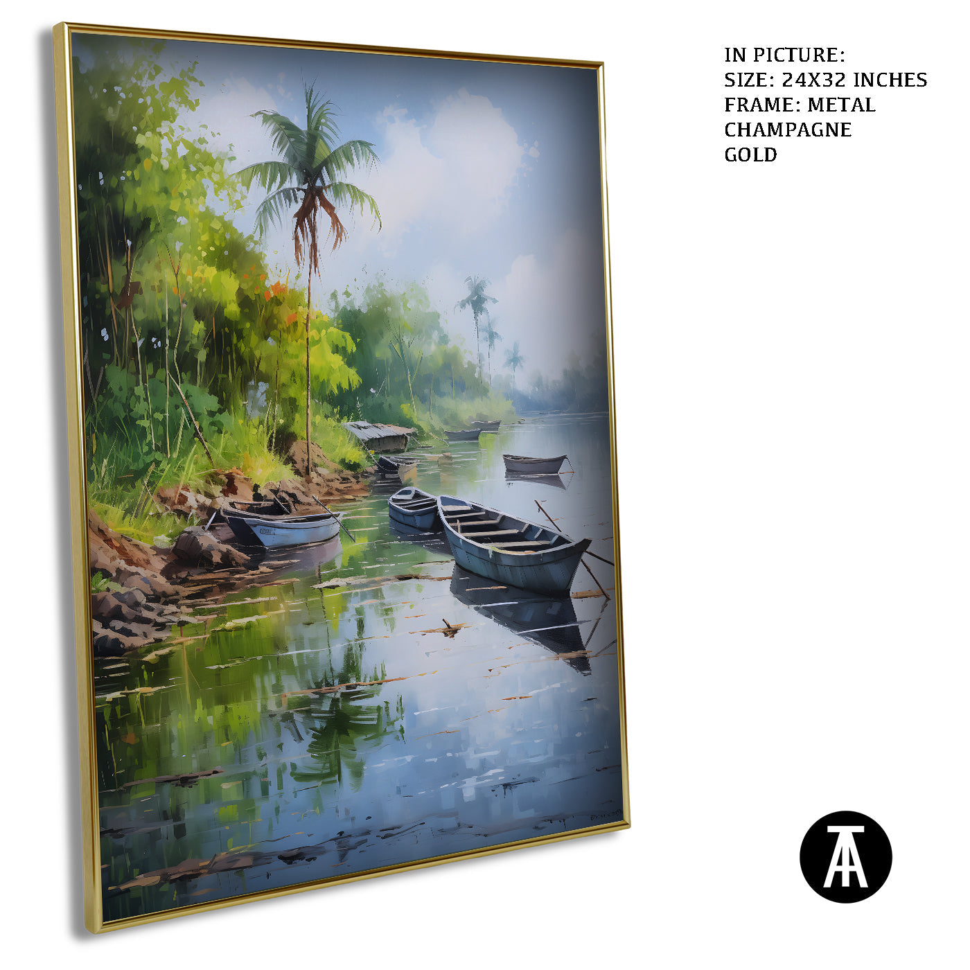 Artwork in Light Brown Frame