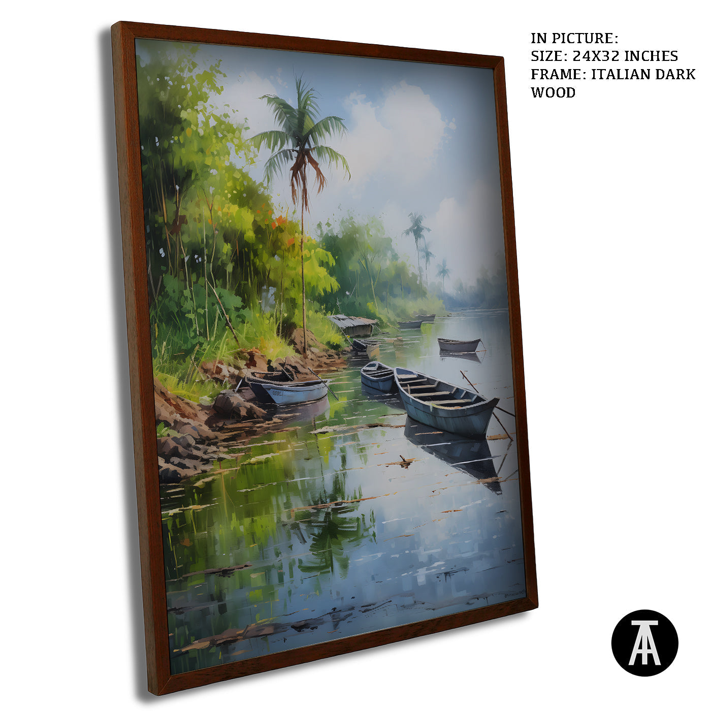 Artwork in Dark Wood Frame