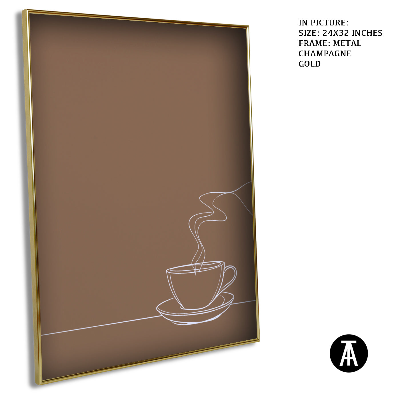 Artwork in Light Brown Frame