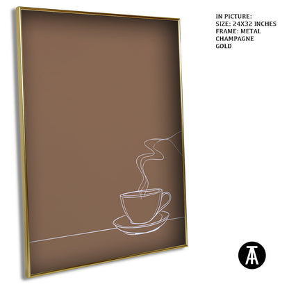 Artwork in Light Brown Frame