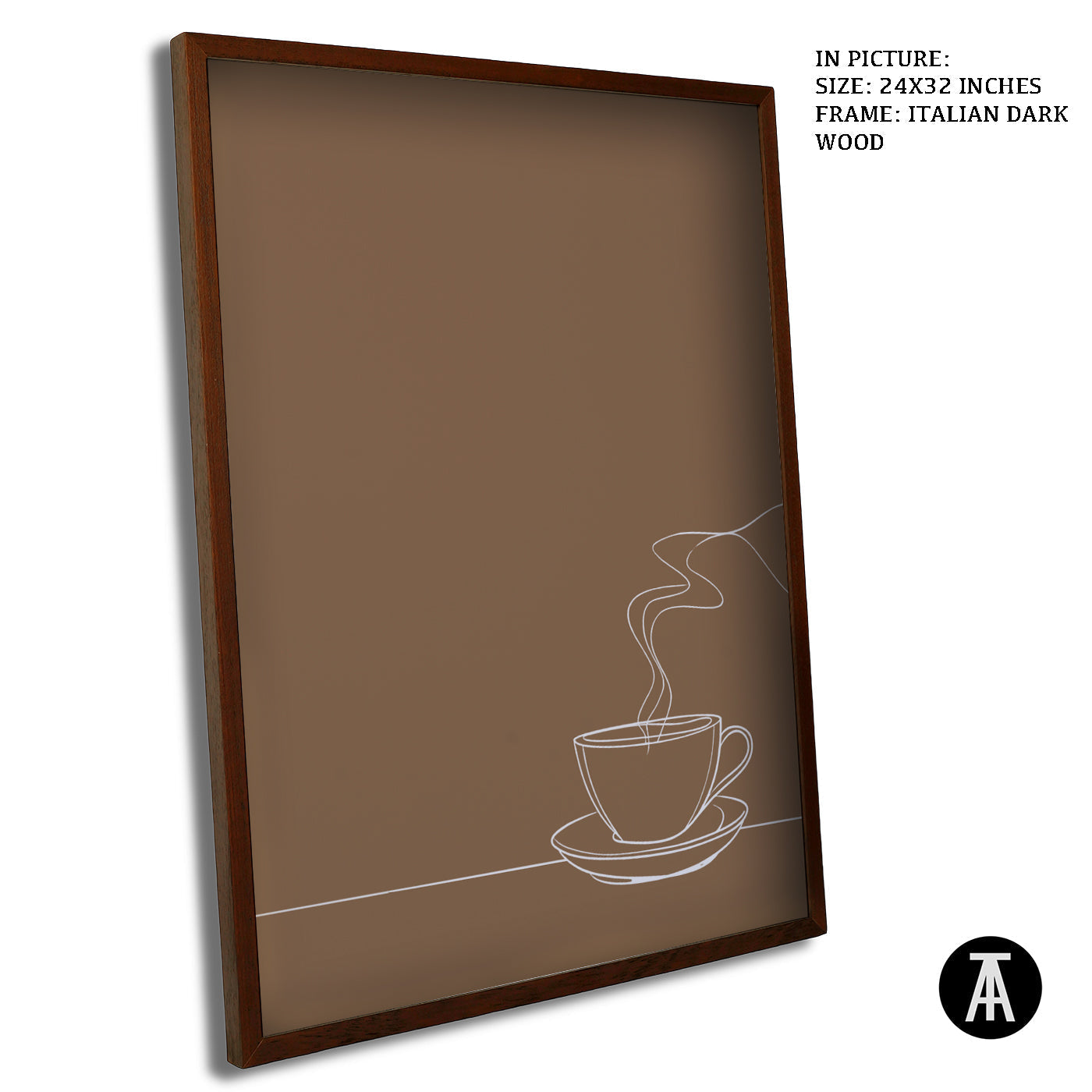 Artwork in Dark Wood Frame