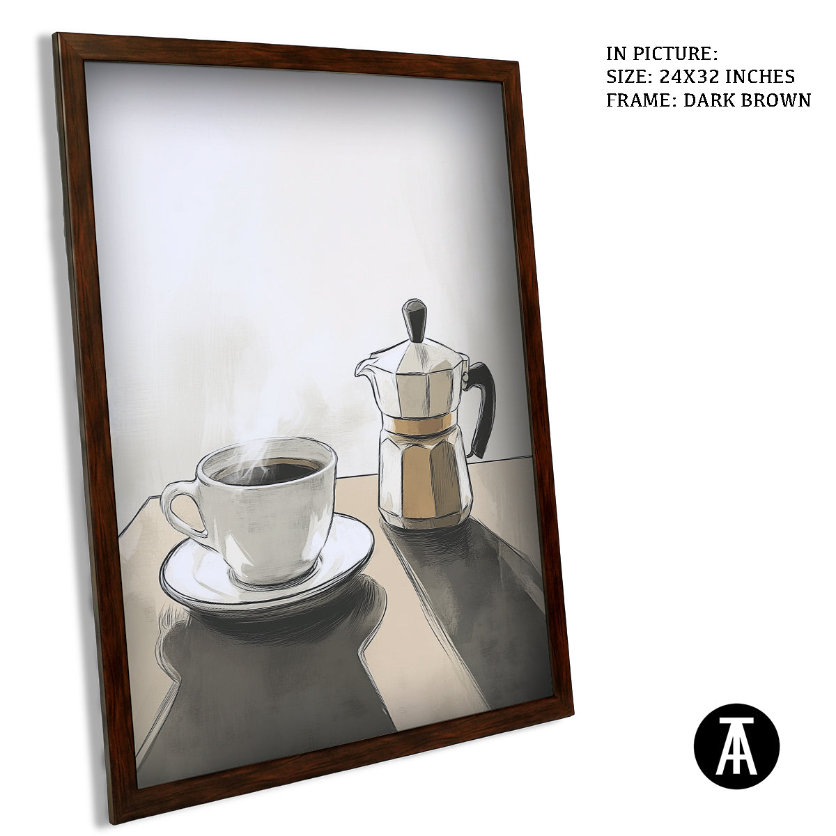 Artwork in Metal Champagne Gold Frame