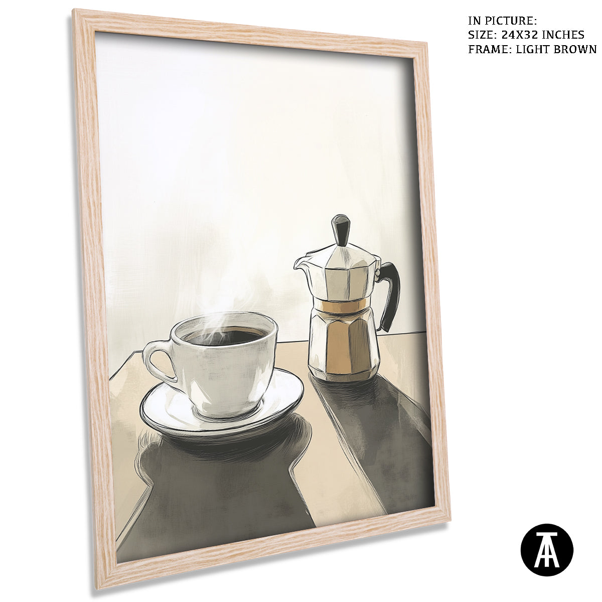 Artwork in Dark Brown Frame