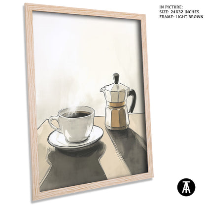 Artwork in Dark Brown Frame