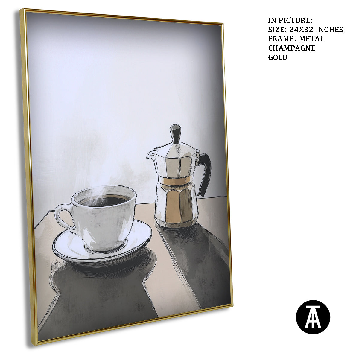 Artwork in Light Brown Frame