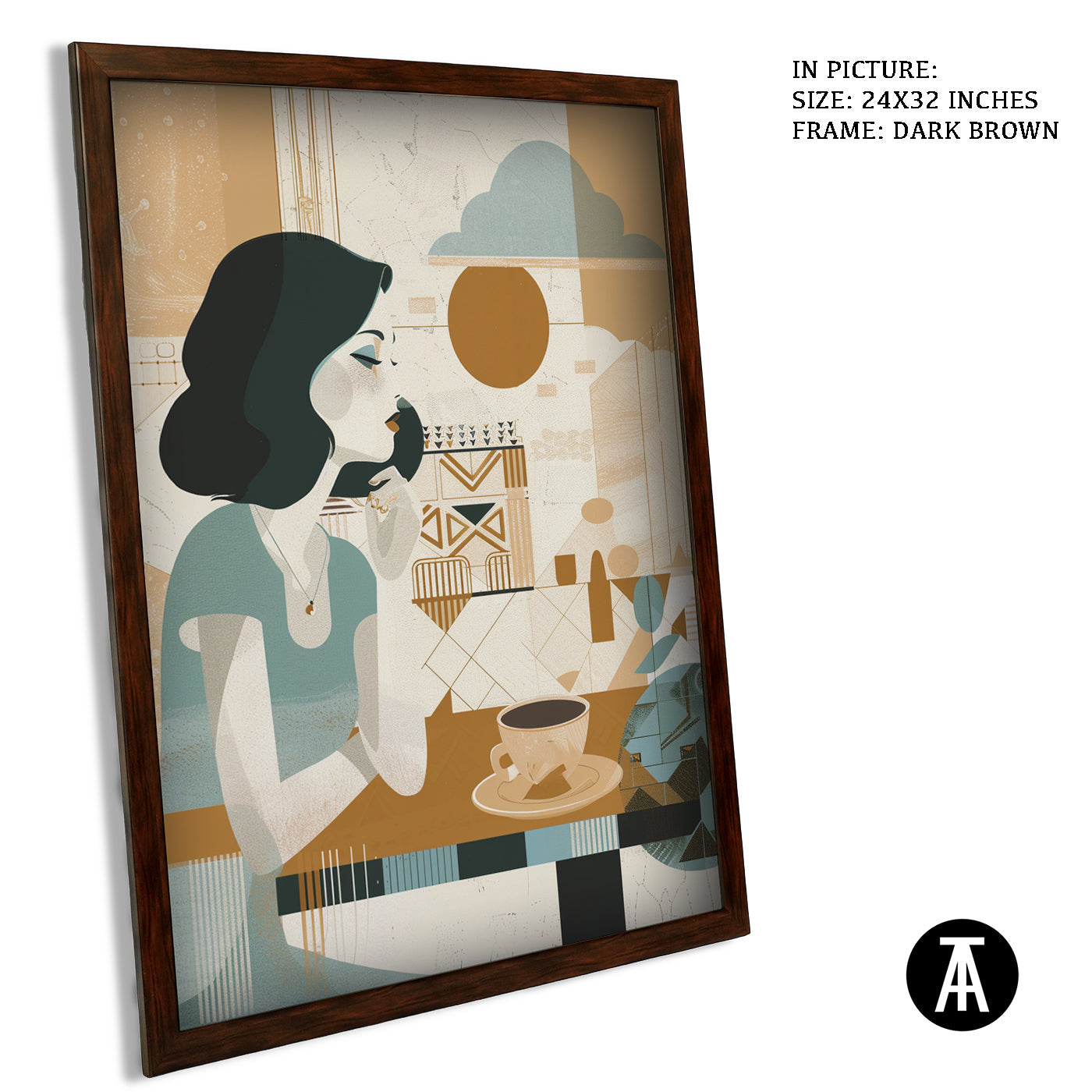 Artwork in Metal Champagne Gold Frame