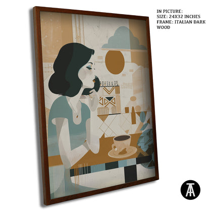 Artwork in Dark Wood Frame