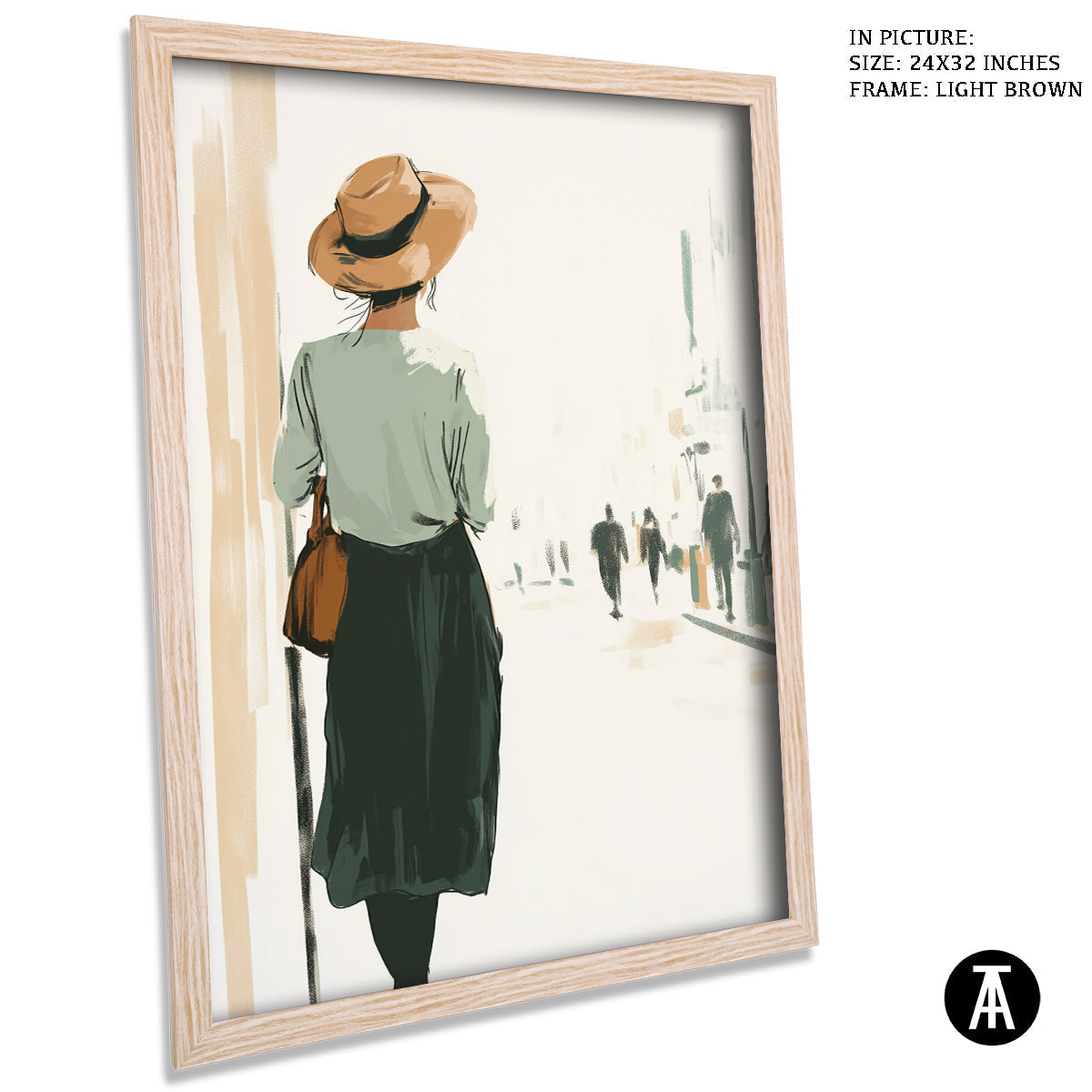 Artwork in Dark Brown Frame