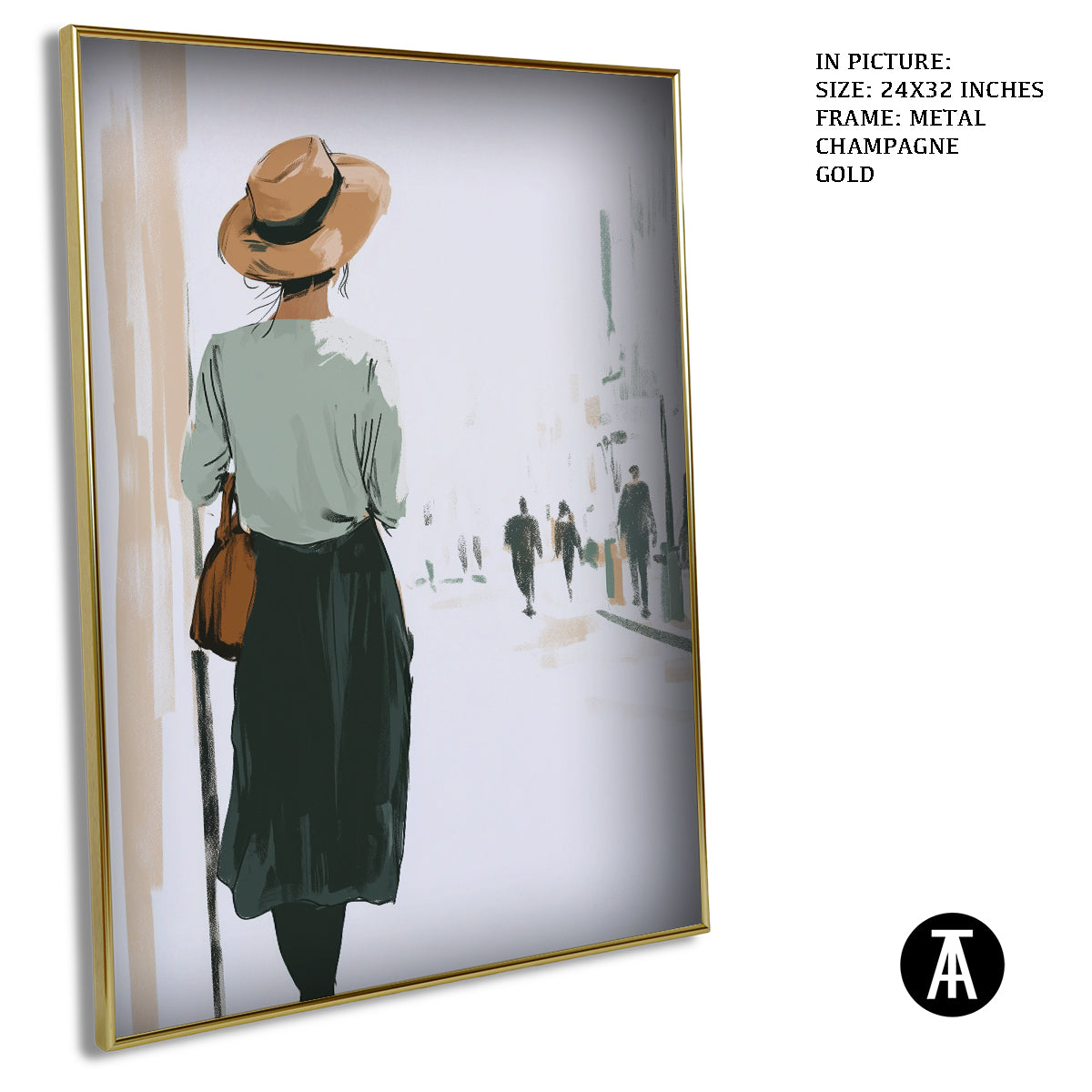 Artwork in Light Brown Frame