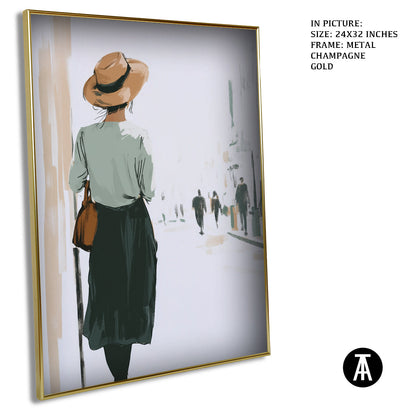 Artwork in Light Brown Frame