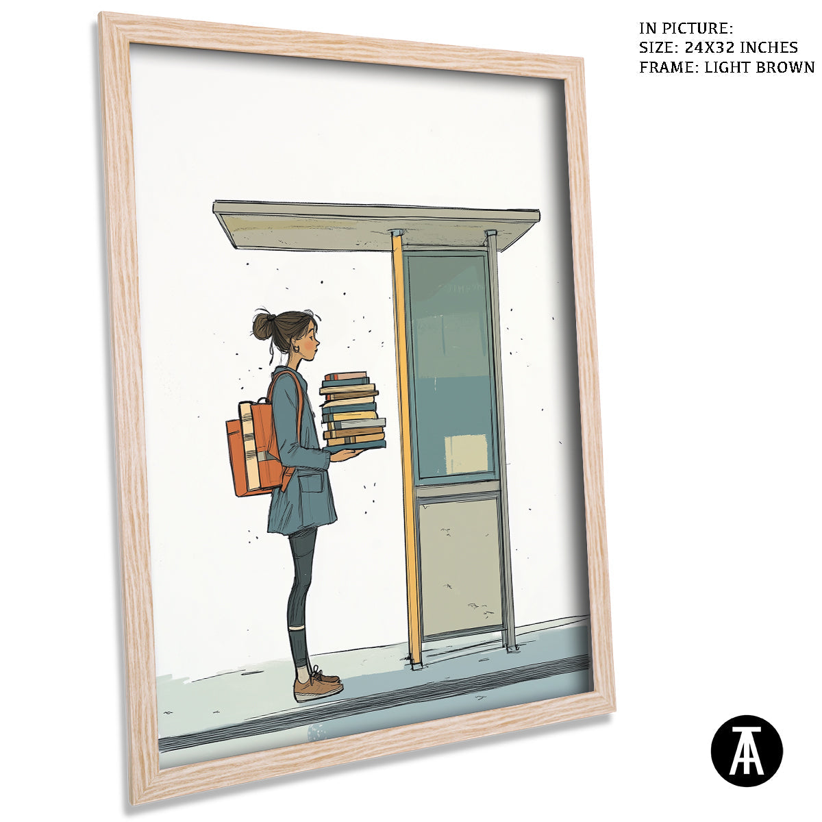 Artwork in Dark Brown Frame