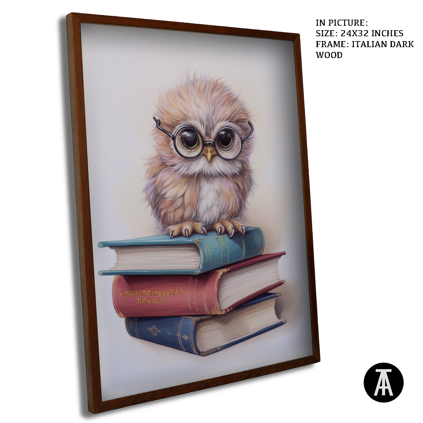 Artwork in Dark Wood Frame