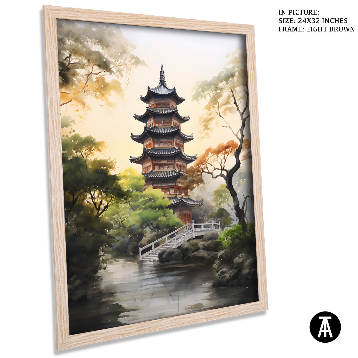 Artwork in Dark Brown Frame