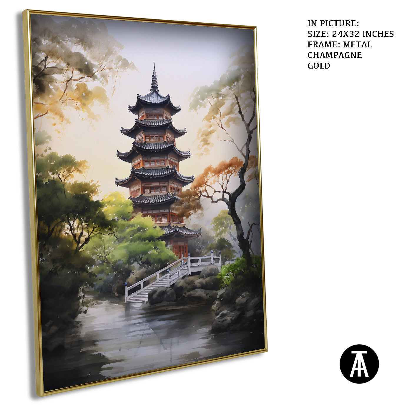 Artwork in Light Brown Frame