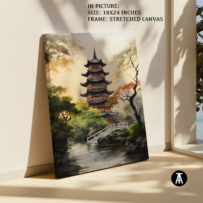 Artwork in Natural Wood Frame
