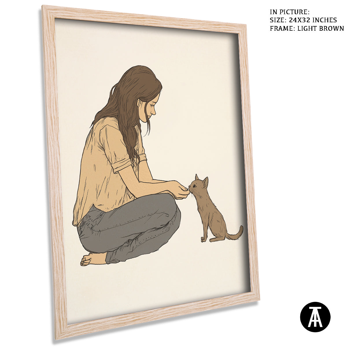 Artwork in Dark Brown Frame