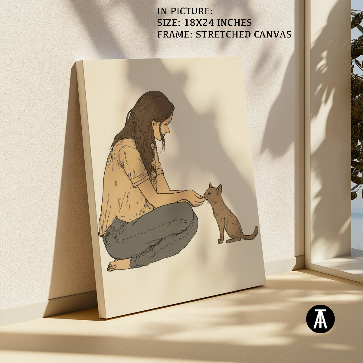 Artwork in Natural Wood Frame