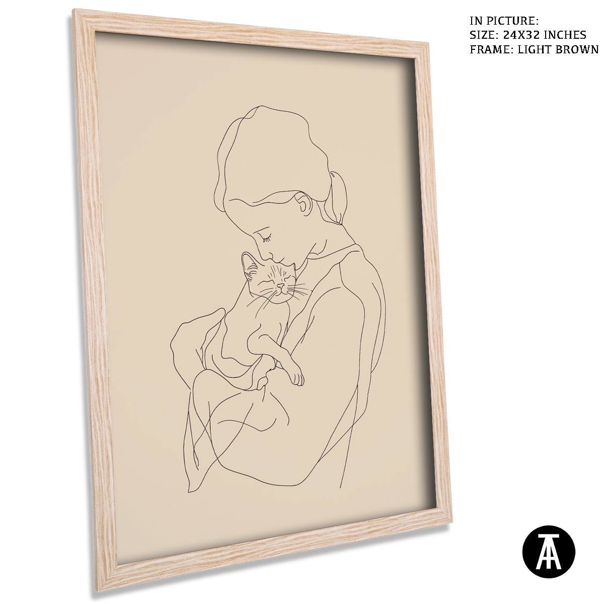 Artwork in Dark Brown Frame
