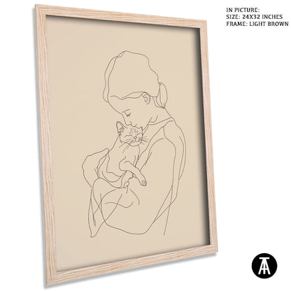 Artwork in Dark Brown Frame