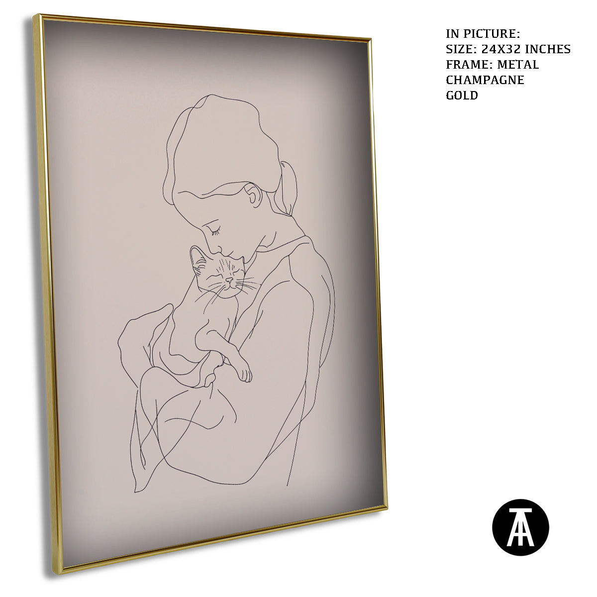 Artwork in Light Brown Frame