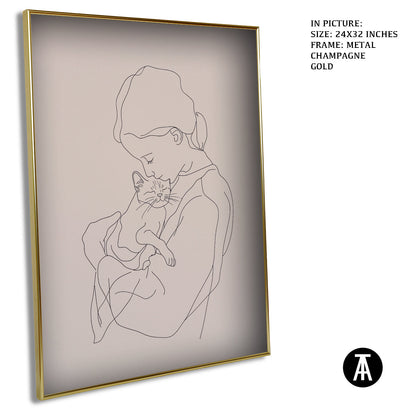 Artwork in Light Brown Frame
