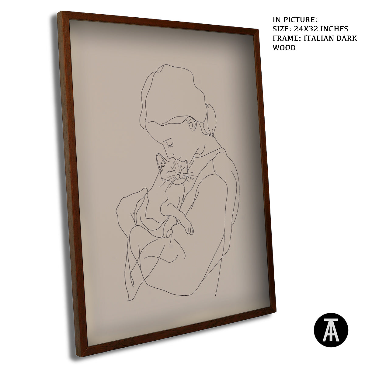 Artwork in Dark Wood Frame