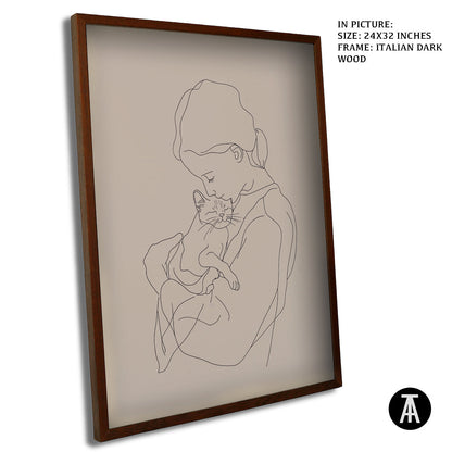Artwork in Dark Wood Frame