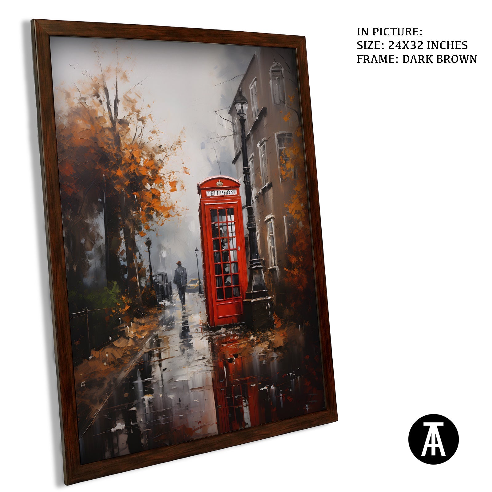 Artwork in Dark Brown Frame