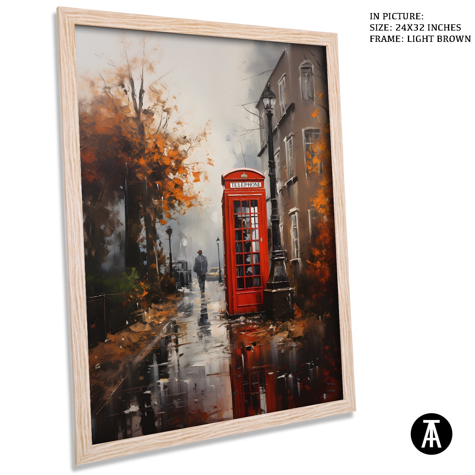Artwork in Light Brown Frame